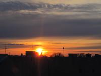 Abendstimmung über den Dächern der Stadt