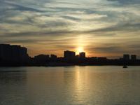Abendstimmung im Moskauer Flusshafen