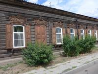 Russland, Burjatien, Ulan-Ude, Holzhäuser im Stadtgebiet