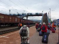 Russland, Sljudjanka, Bahnhof, Übergang