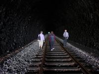 Russland, Baikalsee, Polovinnia, im  längsten Tunnel