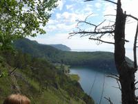 Russland, Baikalsee, Polovinnia, Blick vom Aussichtsfelsen