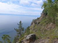 Russland, Baikalsee, Polovinnia, Blick vom Aussichtsfelsen