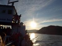 Russland, Baikalbahn nach Port Baikal, Fähre über die Angara