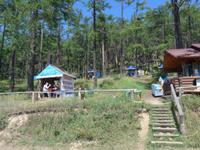 Russland, Listvjanka, Picknick-Hütten für 100 Rubel/Stunde