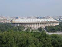 Lushniki Stadion von den Sperlingsbergen