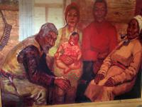Gemälde einer burjatischen Bauernfamilie