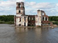 Versunkene Kirche zu Krochino im Weißen See