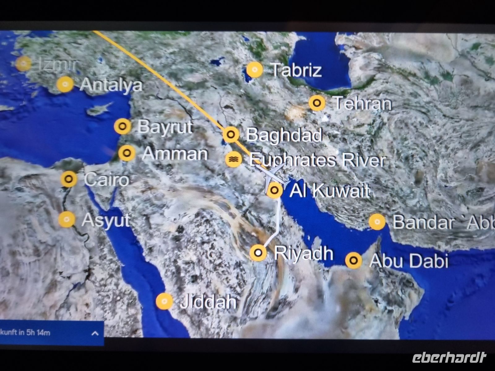 Rückflug mit Lufthansa von Riad nach Frankfurt am Main