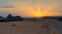 Sonnenuntergang am Elefantenfelsen in Al Ula