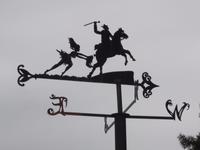 Darstellung der Tam O'Shanter Cheschichte am Poetenweg in Alloway