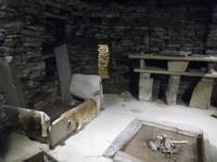 Steinzeitdorf Skara Brae, Orkney Inseln, nachgebautes Haus im Museum
