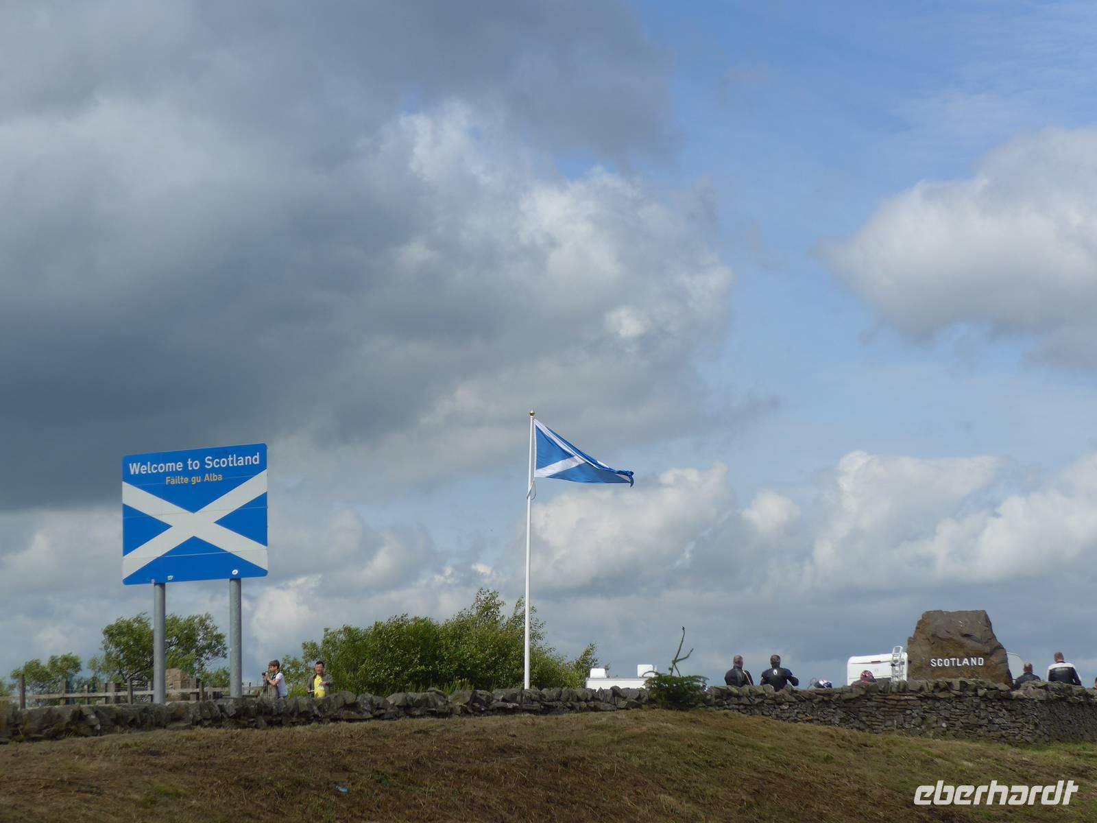 Abschied von Schottland an der Grenze zu England