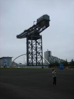 Alter Kran im modernen Glasgow