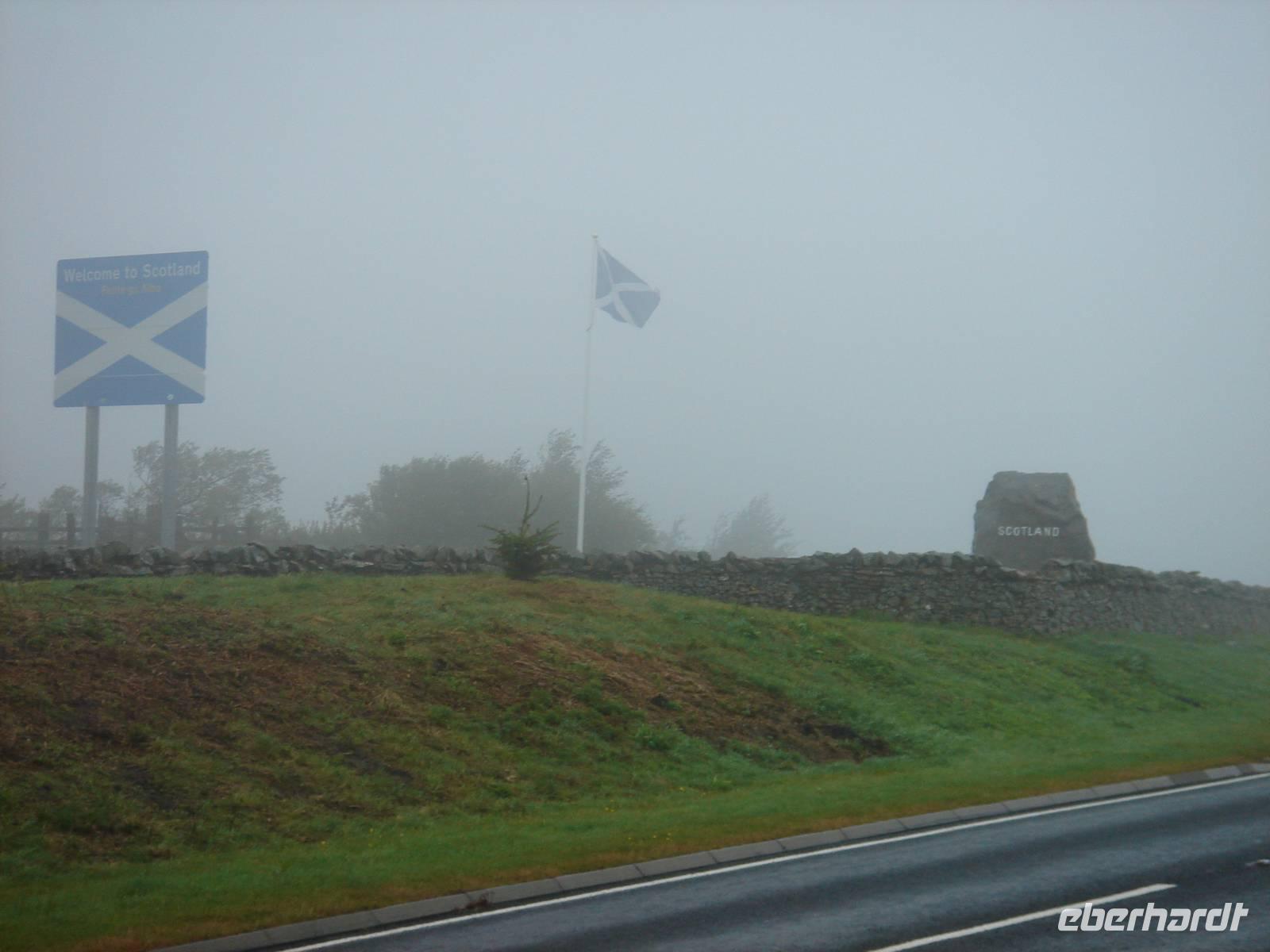 Nebel an der schottisch-englischen Grenze