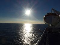 Fähre mit Abendstimmung