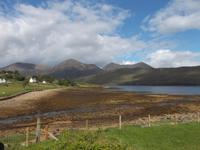 Blick auf die Braes-Berge von Skye