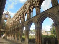 Abtei Jedburgh, Langhaus mit Rosenfenster