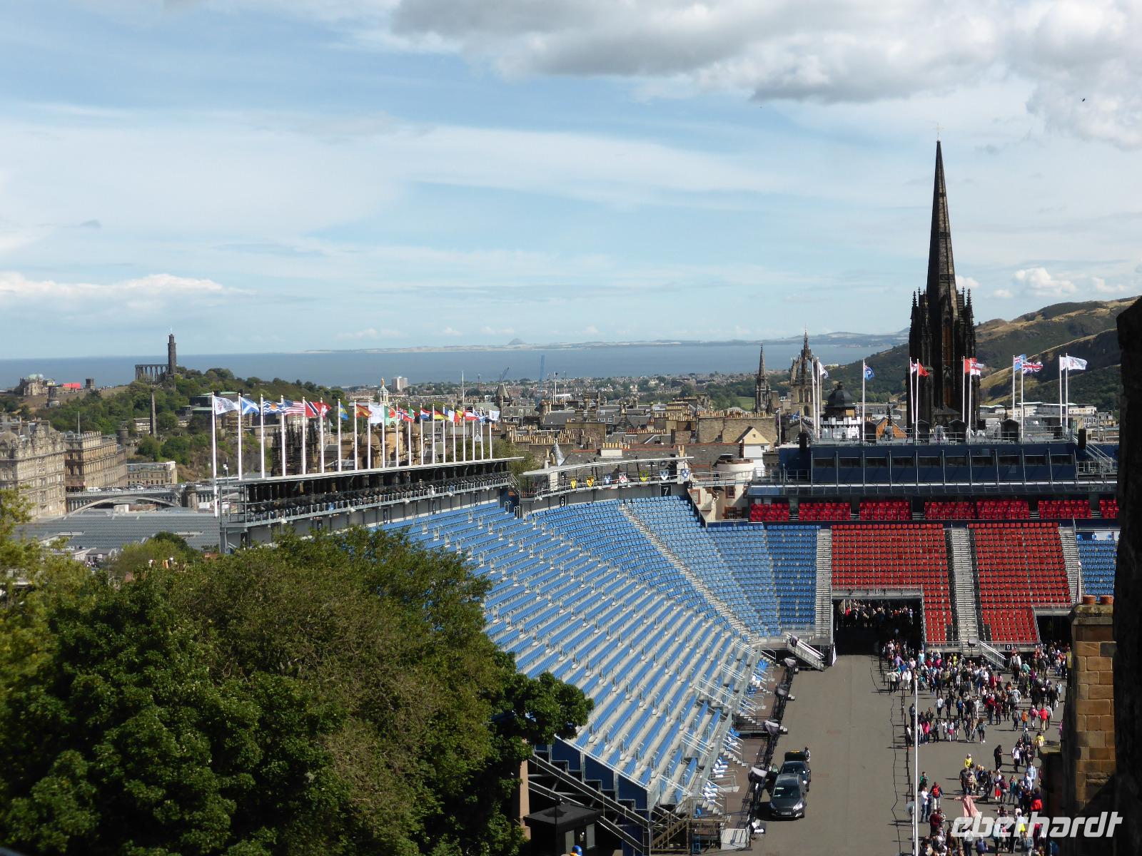 Edinburg - Blick zur Esplanade mit Tattoo Tribüne