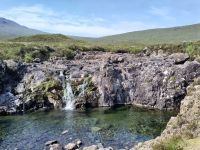 Nur wenig Wasser fließt in diesem Sommer über die Sligachan Falls 