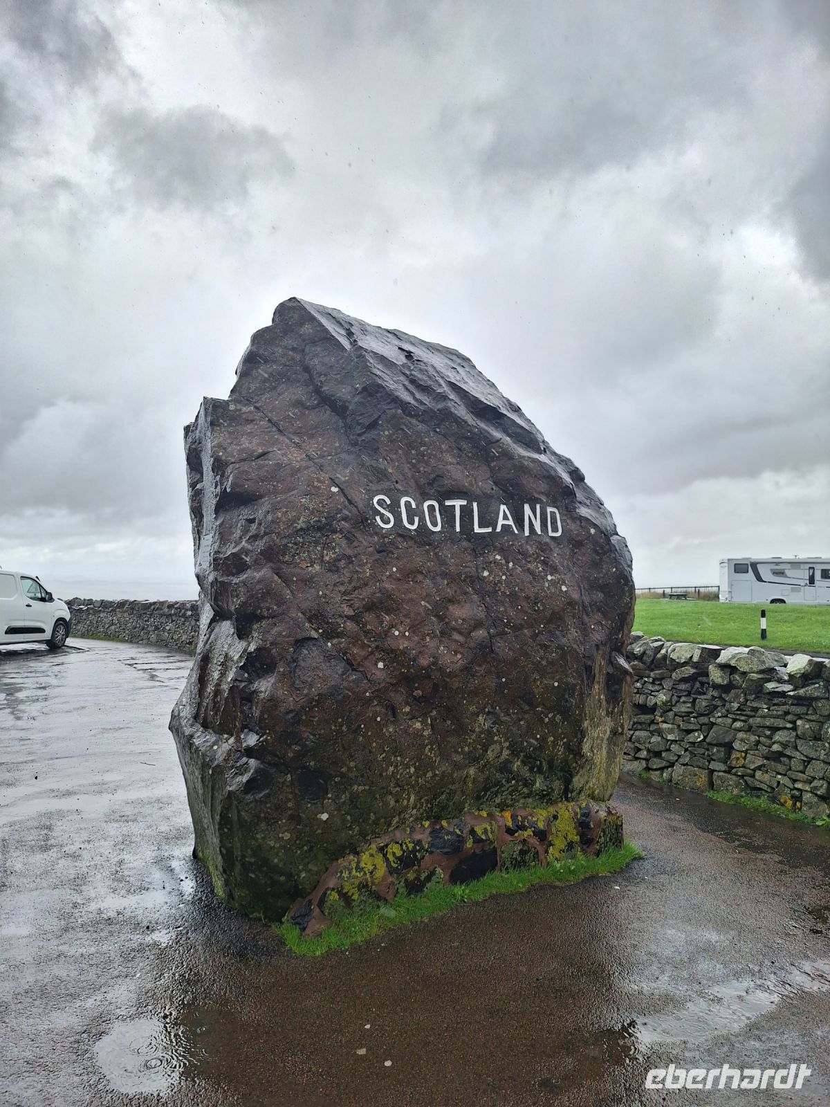 Schottische Grenze mit schottischem Wetter