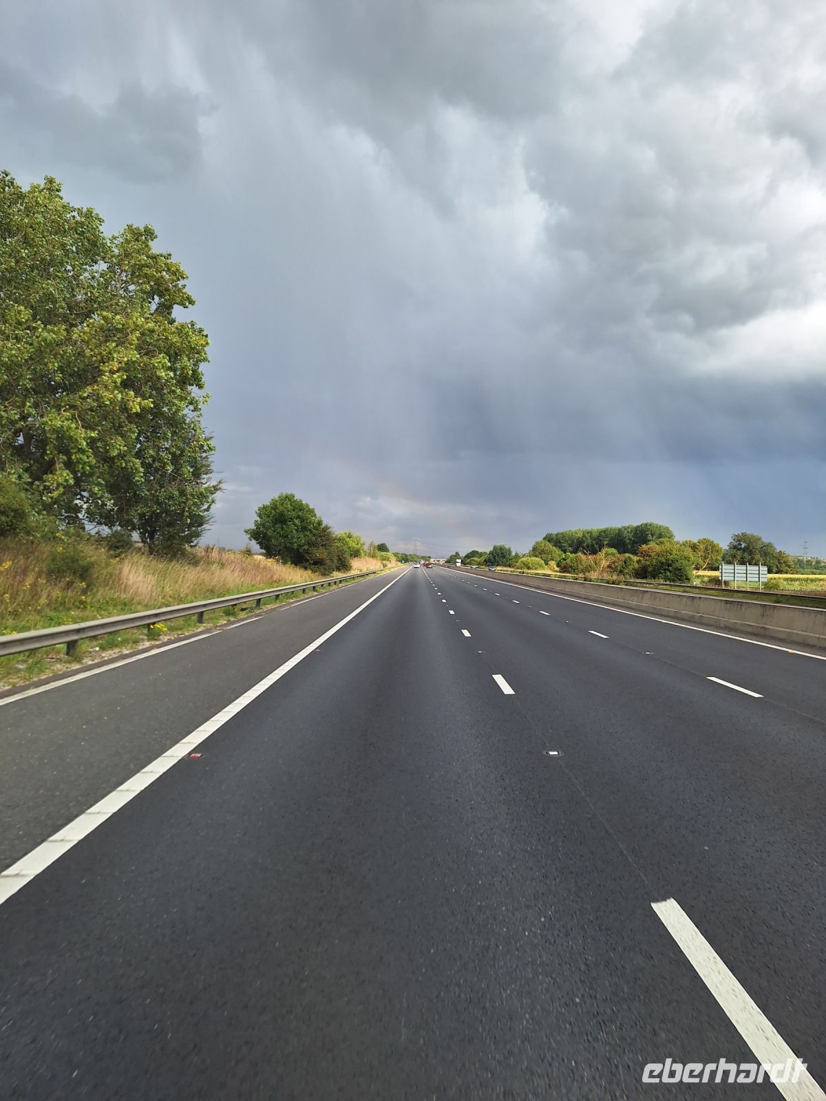 Launisches Wetter auf dem Weg nach Hull