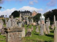 Friedhof an der Holy Rude Kirche, im Hintergrund Stirling Castle