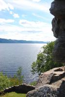 Blick von Urquhart Castle auf  Loch Ness in Richtung  Fort Augustus