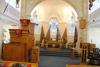 Chappel von Fort George Innen mit dreistöckigen Kanzel