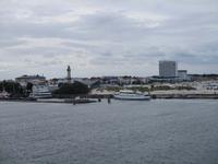 Blick zurück auf Warnemünde