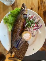 Sonnenaufgang über Gudhjem - Geräucherter Bückling mit Eigelb auf Brot