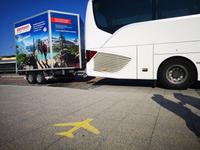 1010 Flughafen Leipzig. Um 8Uhr30 steigt hier der Großteil der Reisegruppe zu