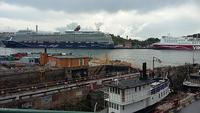 Insel Beckholmen Blick auf Mein Schiff
