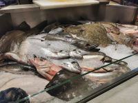 Fisch in allen Variationen, typisch für Schweden, Saluhall, Stockholm