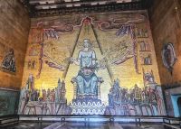 Hier ist alles Gold, was glänzt, Mosaik im Rathaus von Stockholm
