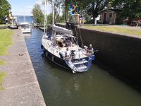 Gotakanal mit Schleuse bei Motala