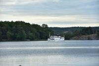 Historischer Dampfer Prins Carl Philip auf dem Mälarsee (Mälaren) verbindet Drottningholm mit Stockholm
