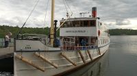 Historischer Dampfer Prins Carl Philip auf dem Mälarsee (Mälaren) verbindet Drottningholm mit Stockholm