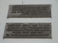 Malmö: Rundgang: Aufschrift am Gebäude