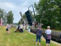 Långbron, hier besteigen wir unser Schiff, die M/S Storholmen