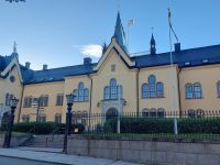 Schweden Rad 2024: Linköpping abends - Rathaus