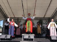 Stockholm. Midsommar in Skansen. Sie gibt den Ton an