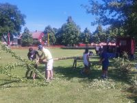 Schweden Rad 2024: Gripsholm - Vorbereitung des Mittsommernachtsbaumes
