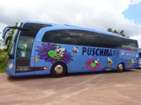 Unser schöner Blümchen- und Bienchen-Bus auf der Rundfahrt