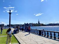Göta-Kanal Stockholm Rathaus - Blick in Richtung Altstadt Gamla Stan