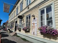 Schweden. Gränna. Polkagris-Zuckerbäckerei