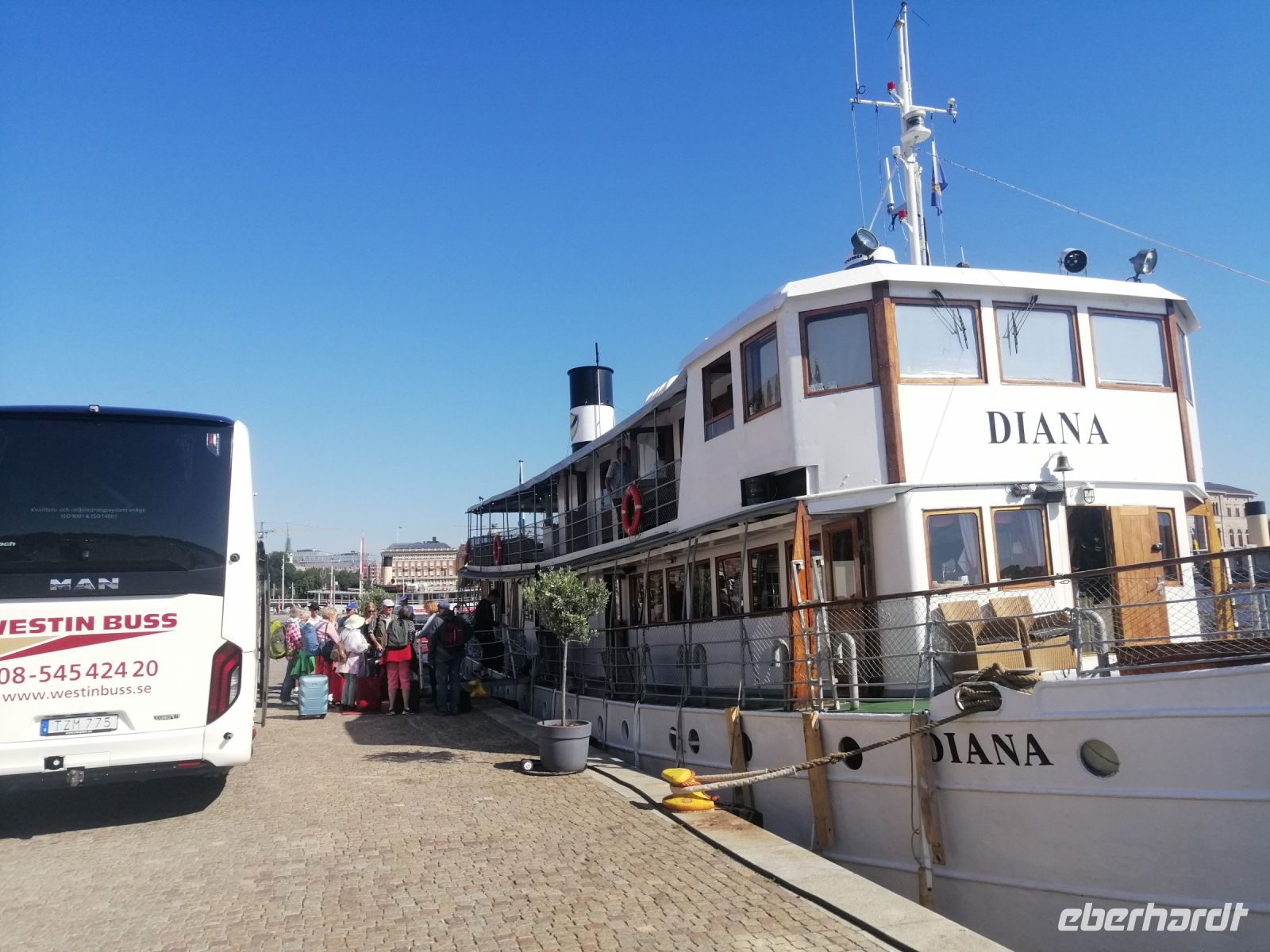 Einschiffung auf MS Diana in Stockholm