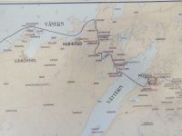 Karte vom Göta Kanal: die Strecke von Motala über Vätternsee zum Vänernsee