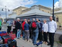 Ankunft in Göteborg: Verabschiedung von der Mannschaft