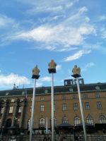 drei Statuen auf dem Drottningtorget in Göteborg von Carl Milles: 